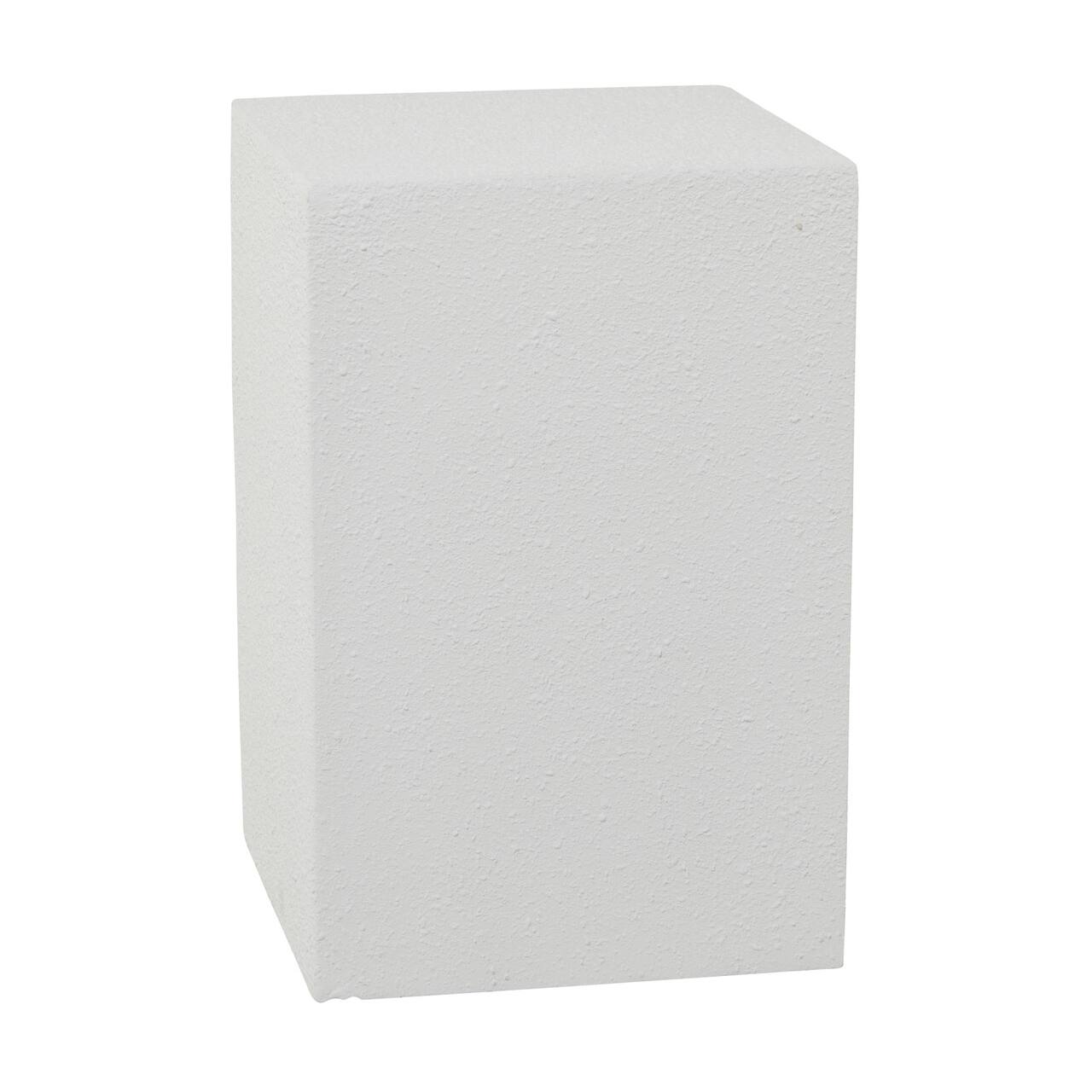 White Contemporary Garden Stool, 17" x 17" x 24"